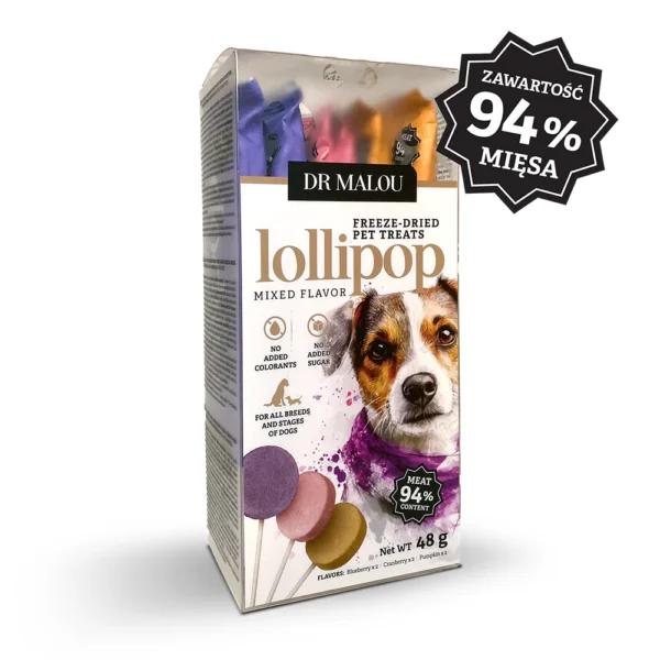 Dr Malou liofilizowane lizaki mięsne dla psa mix smaków 48g