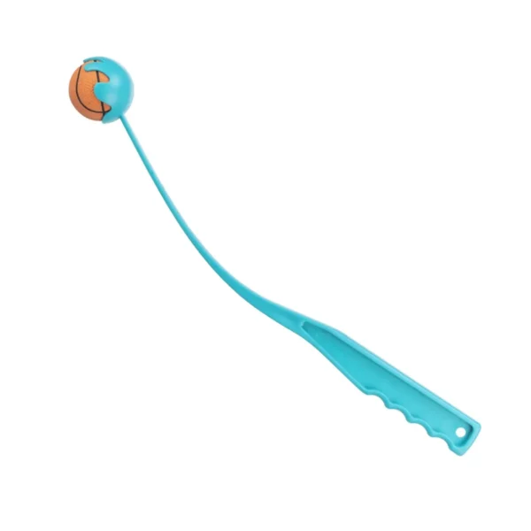 Długa wyrzutnia do aportowania Trixie kolor morski z piłką gumową ø 5,5 cm.