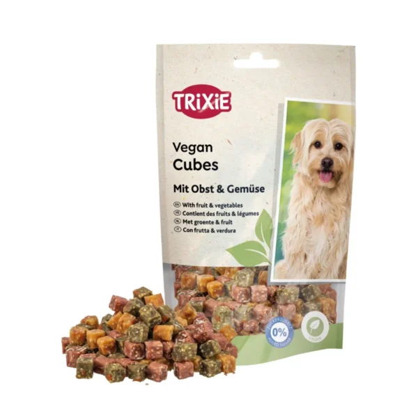wegańskie przysmaki dla psa z batatem i owocami – veggie sticks & cubes (100g)