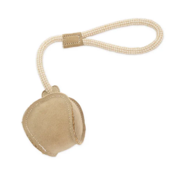 Piłka ze skóry na sznurku, zabawka gryzak dla psów z mocną szczęką